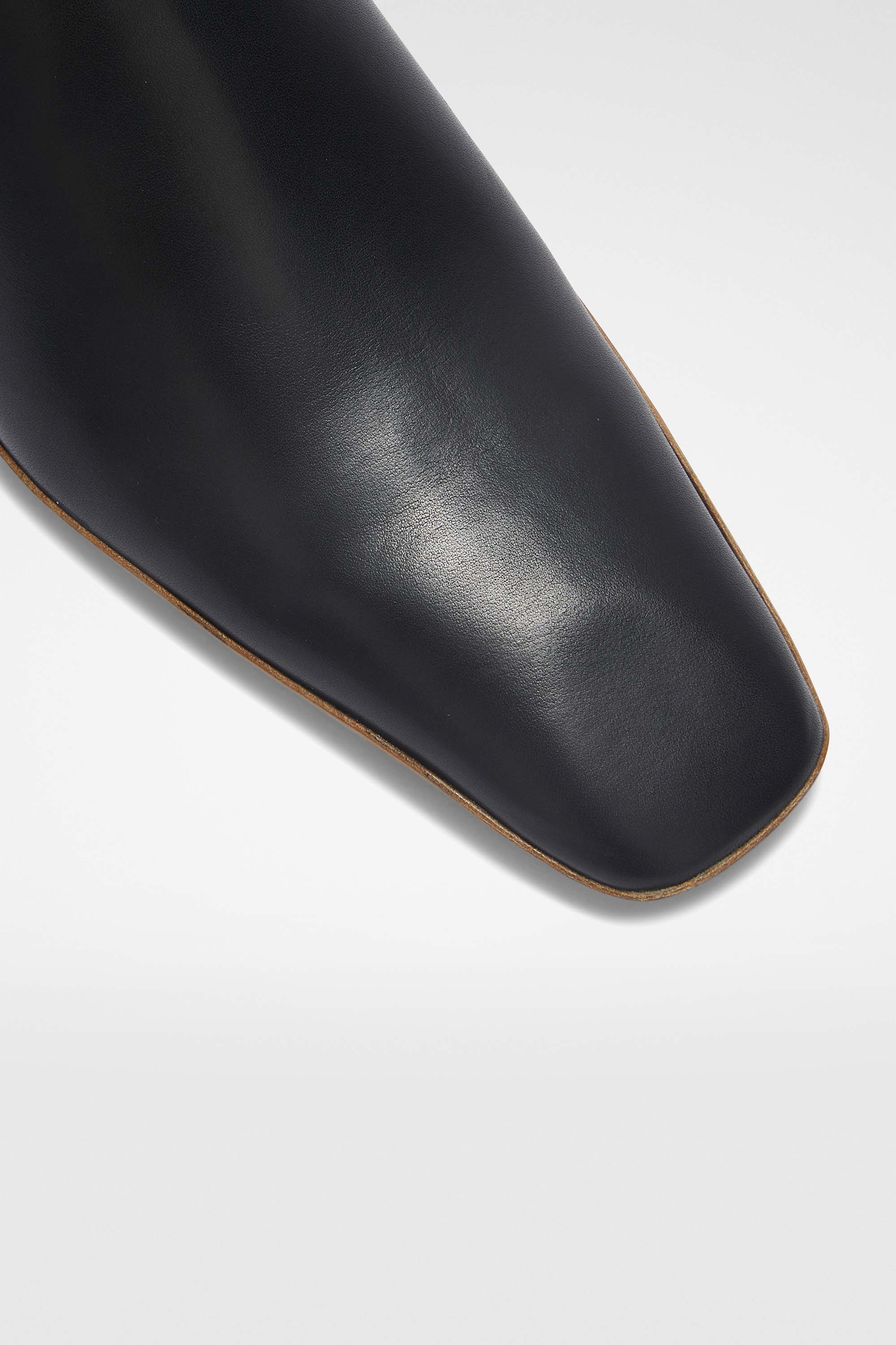 Jil Sander Square-toe Leather Mules In Black