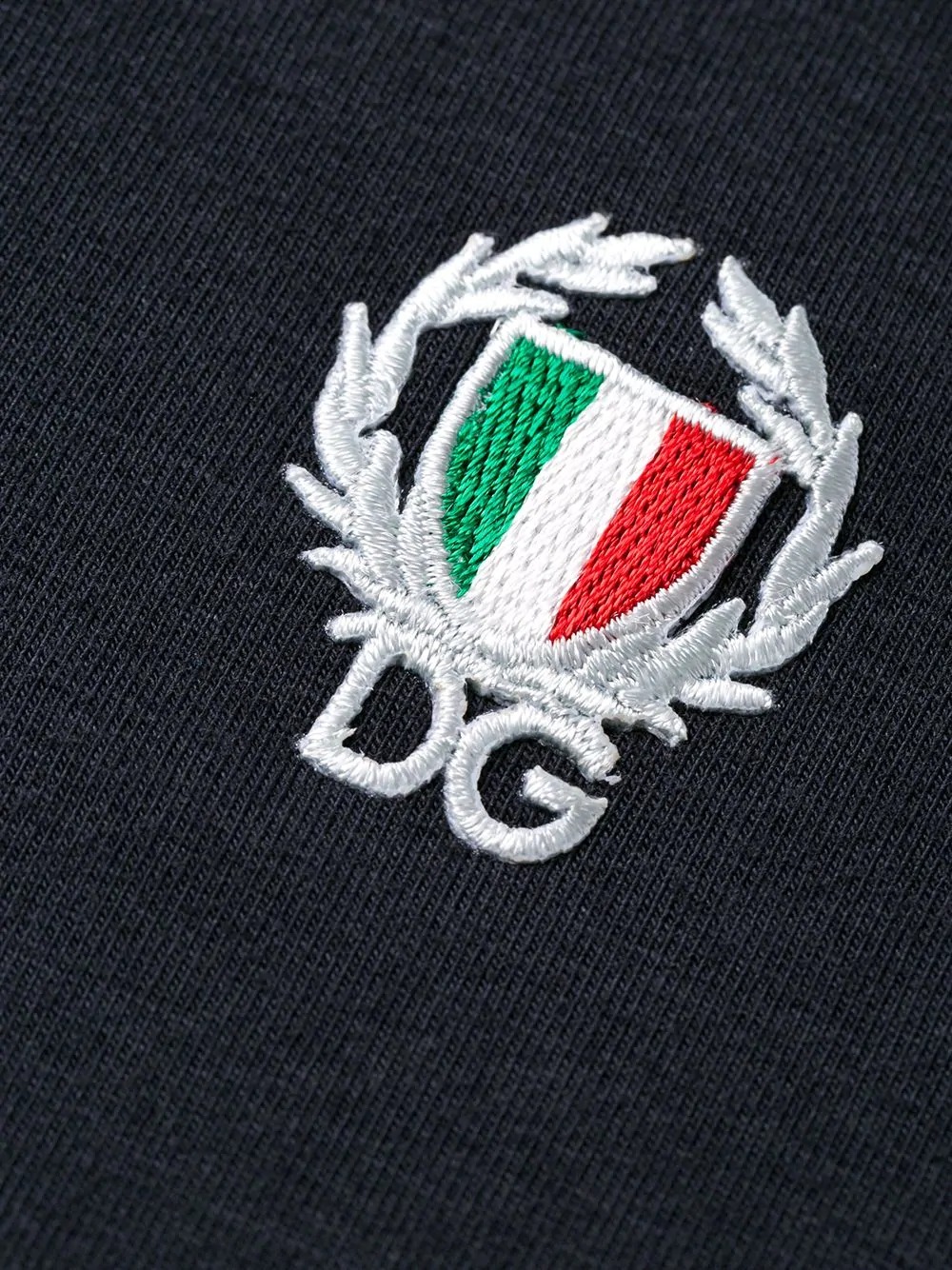 Dolce & Gabbana Crown And Laurel Patch Crewneck T-shirt In Black