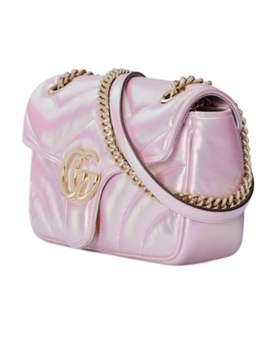 Gucci Gg Marmont Flip Small Shoulder Bag In Pink