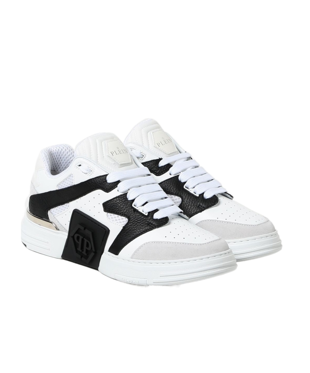 Philipp Plein Phantom Street Leather Sneakers In White