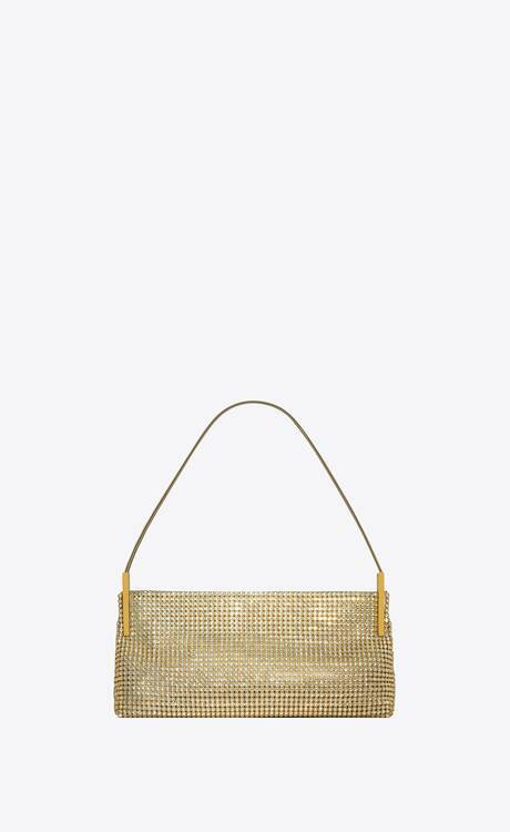 Saint Laurent Suzanne Crystal-embellished Shoulder Bag In Yellow