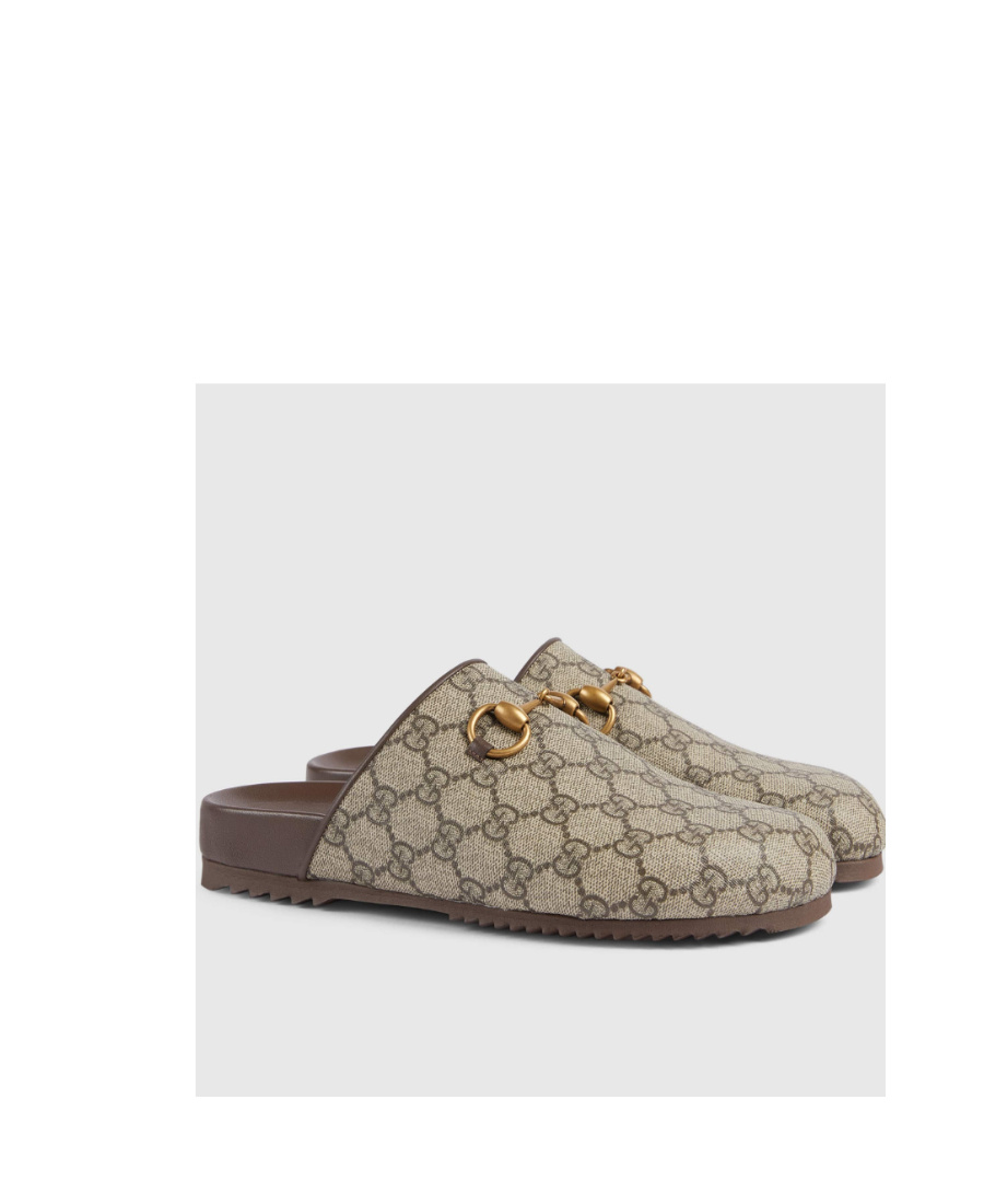 Gucci Women 'gg Supreme' Sabots In Nude