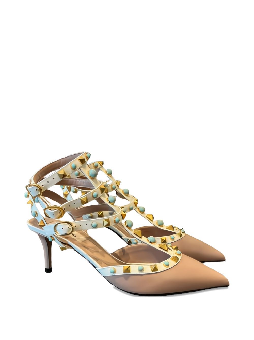 Valentino Pointed High-heeled Sandals In Multi