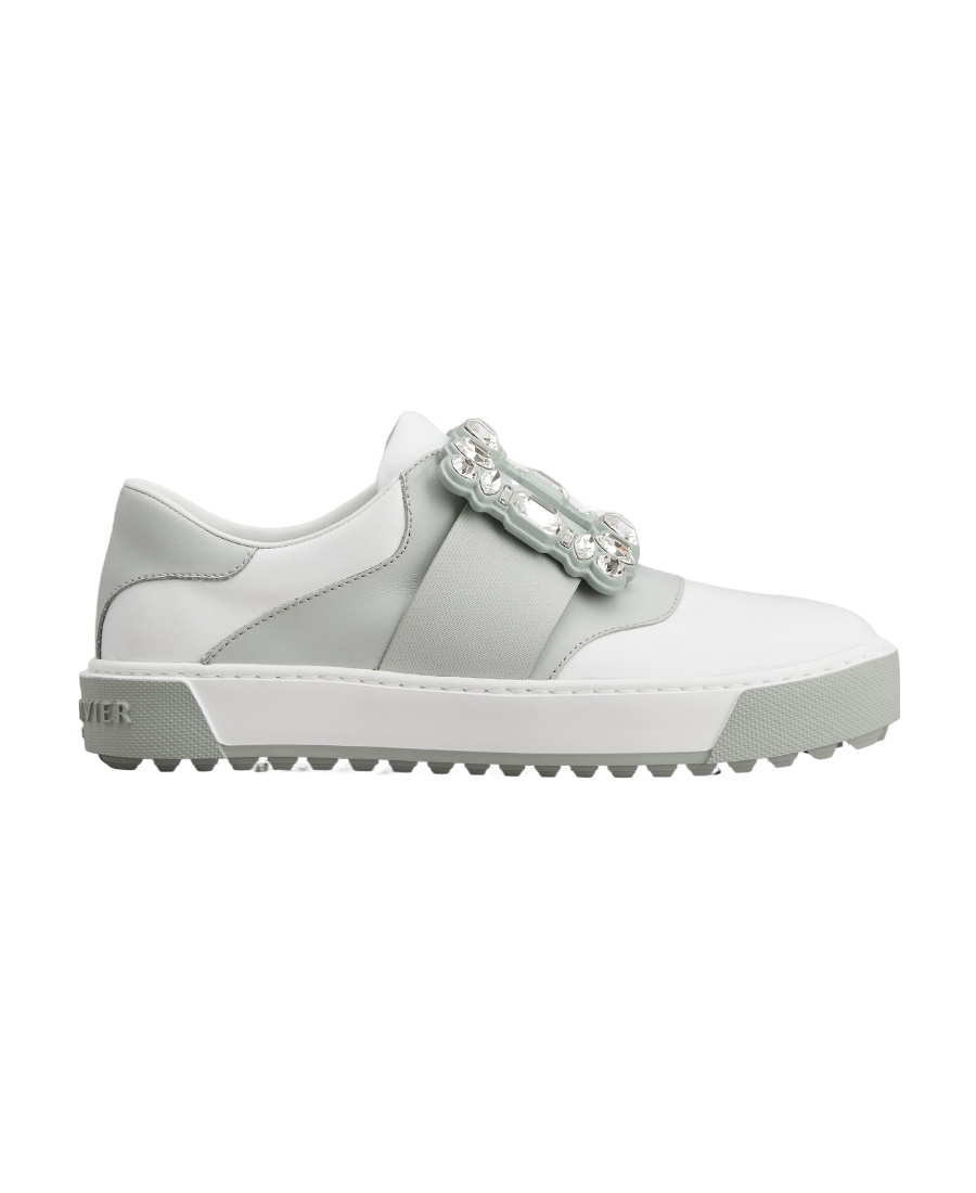 Roger Vivier Very Vivier Diamond-button Low-top Sneakers In Multi