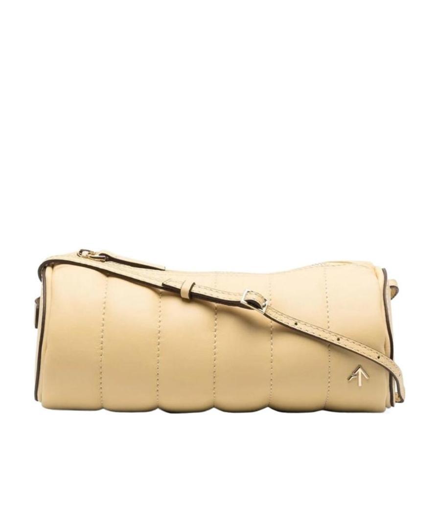 Manu Atelier Padded Cylinder Shoulder Bag In Nude