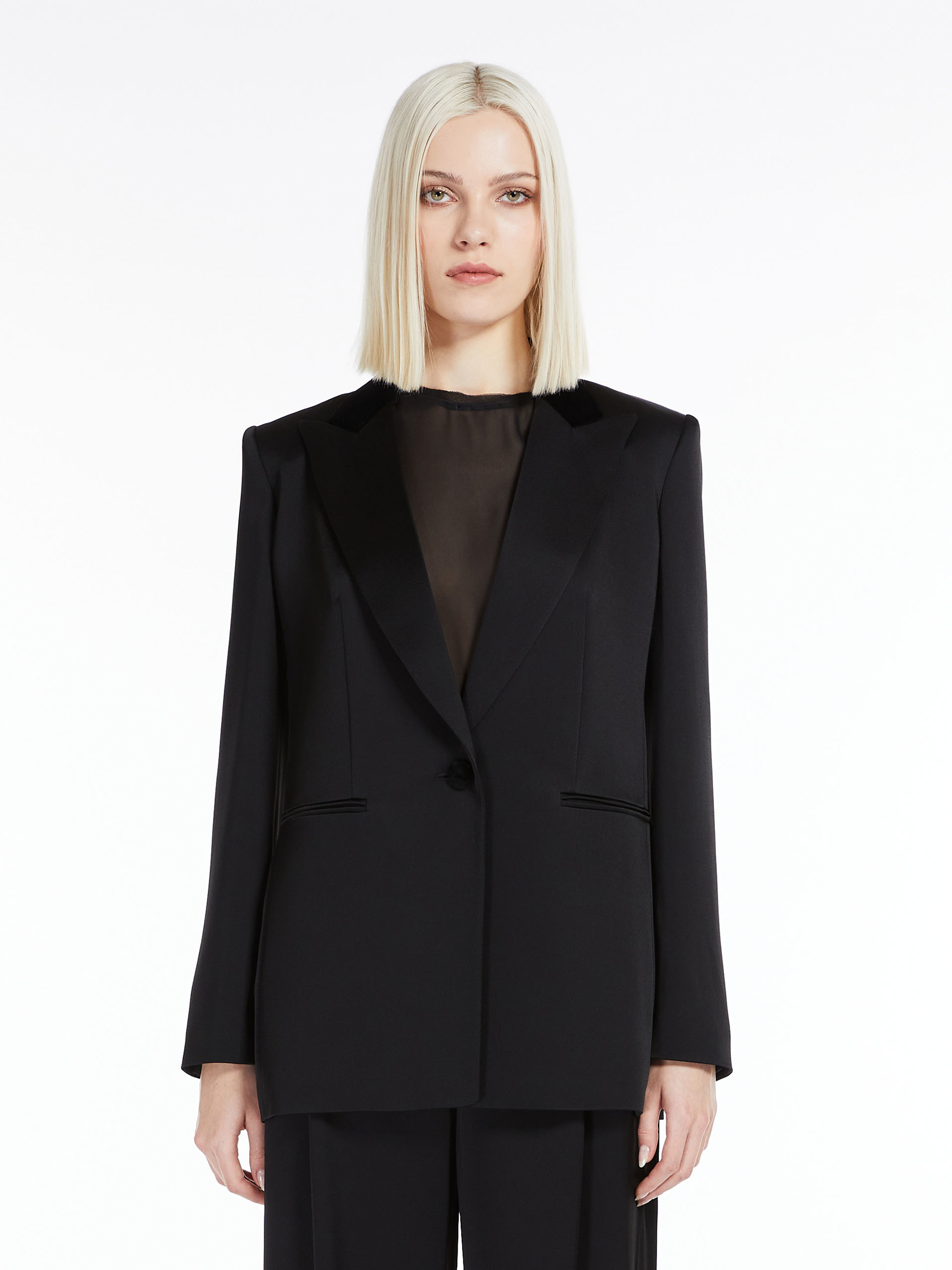 Max Mara Single-breasted Suit Jacket In Black