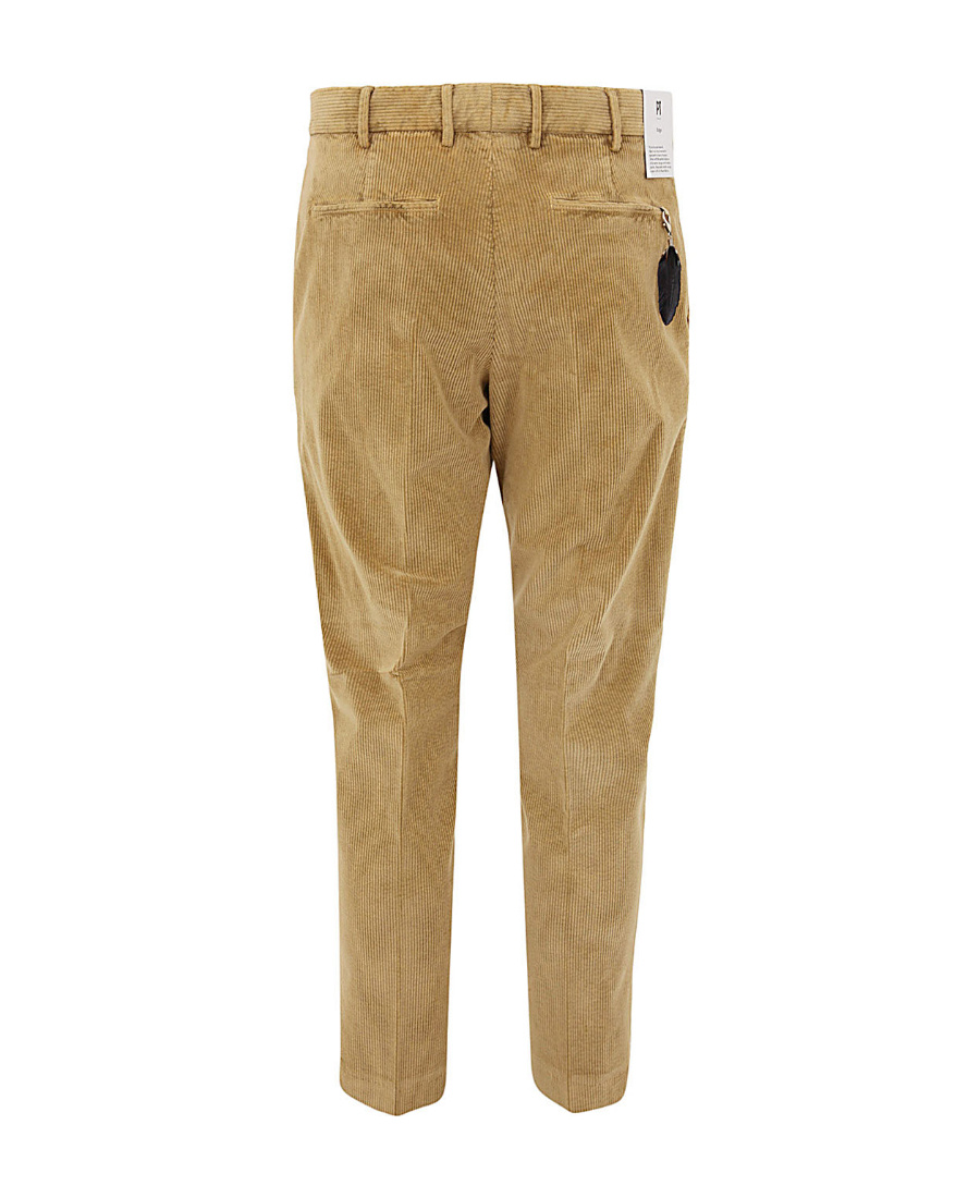 Pt01 Pt Torino Flat Front Trousers With Diagonal Pockets In Green