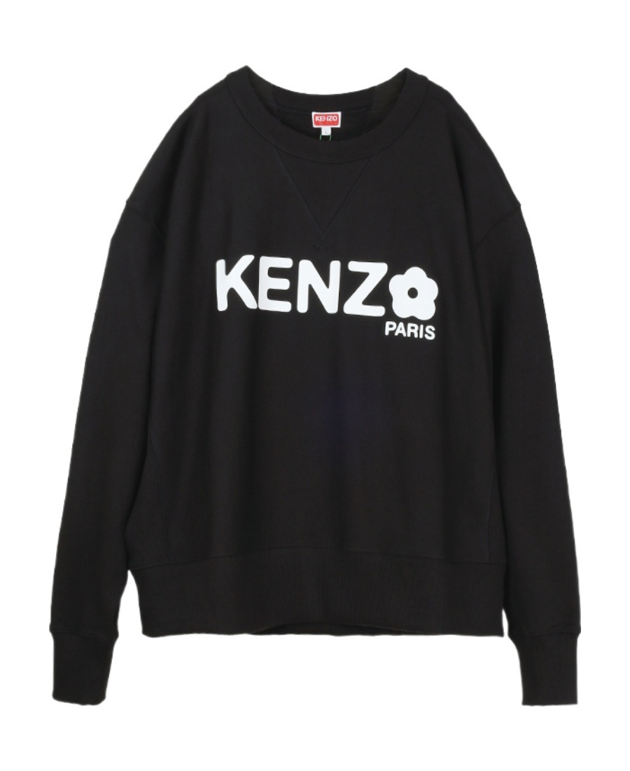 Kenzo Round-necked Sweater In Black