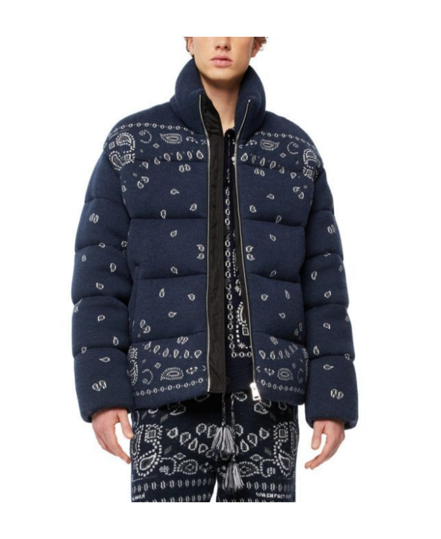 Shop Alanui Printed Padded Jacket In Black