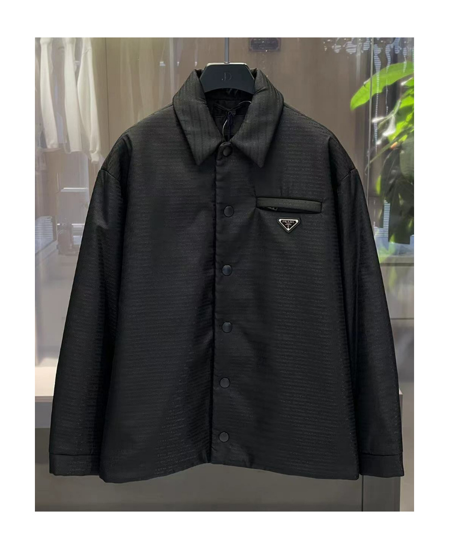 Prada Classic Popeline Shirt For Men In Black