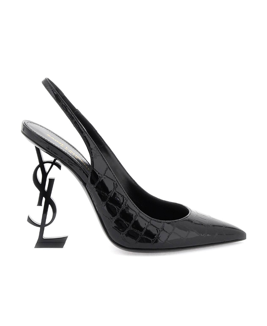 Saint Laurent Opyum Pointed Toe Slingback Pumps In Black