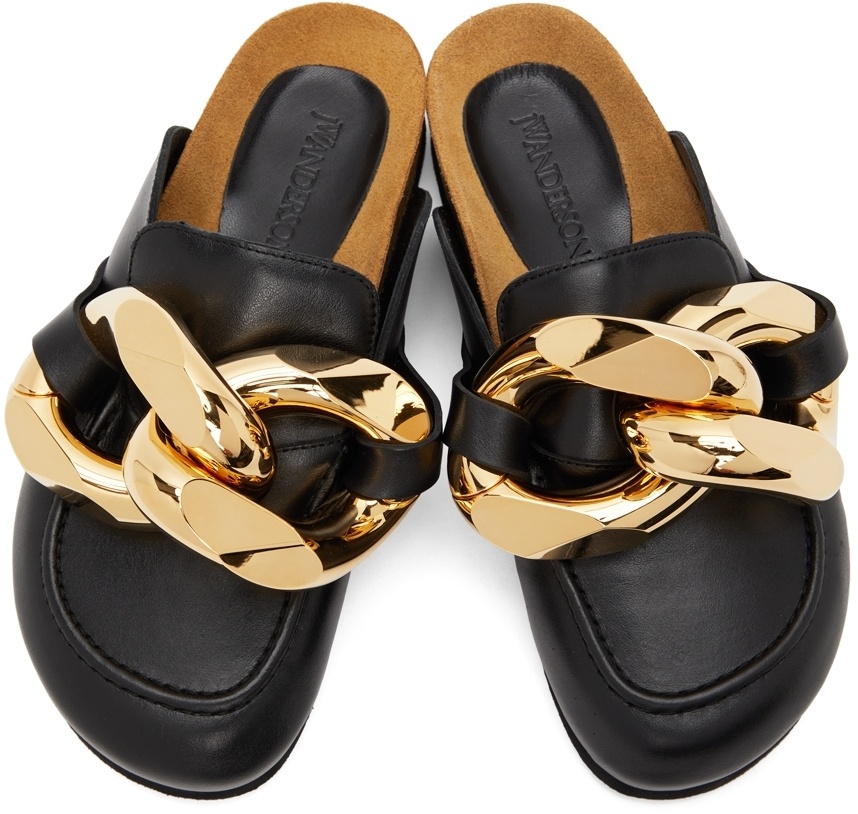 Jw Anderson Jw Flt Pmp Rtoe Mle Gld Chn Lthr In Black