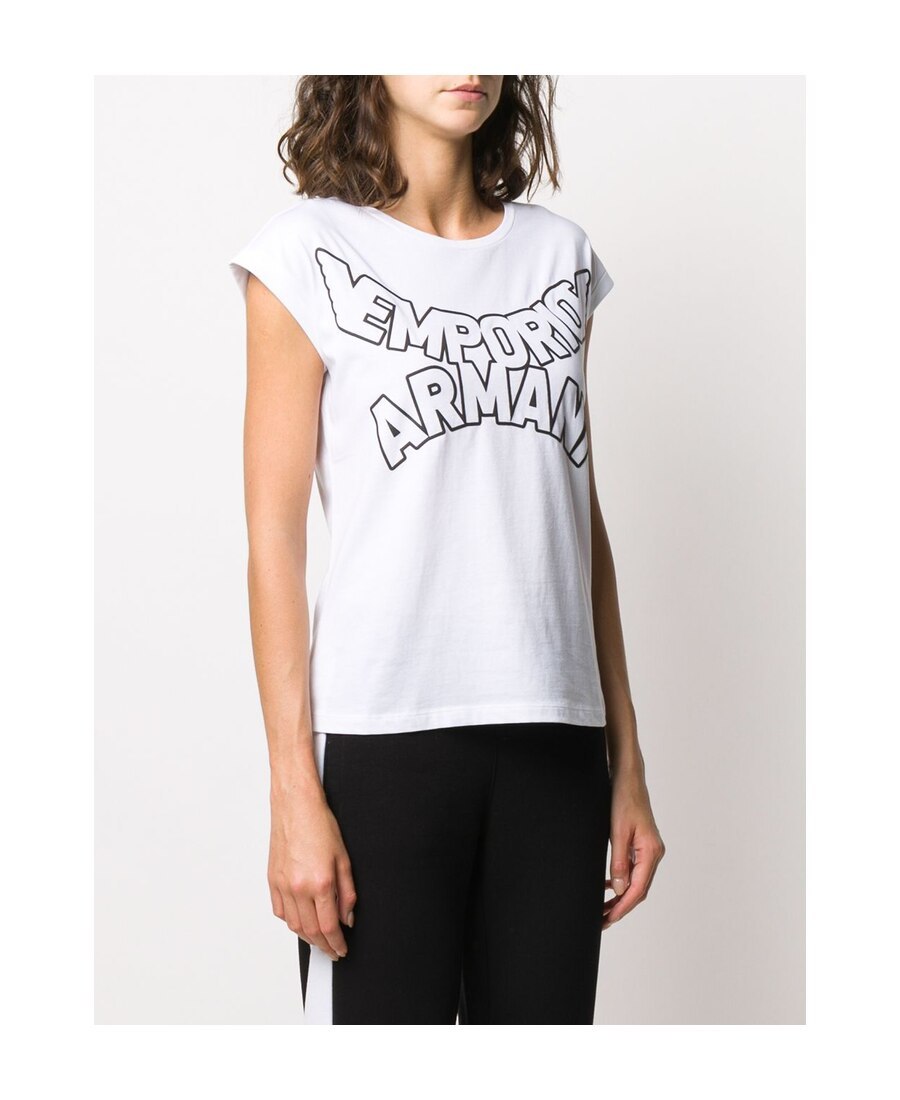 Emporio Armani Curved Logo T-shirt In White