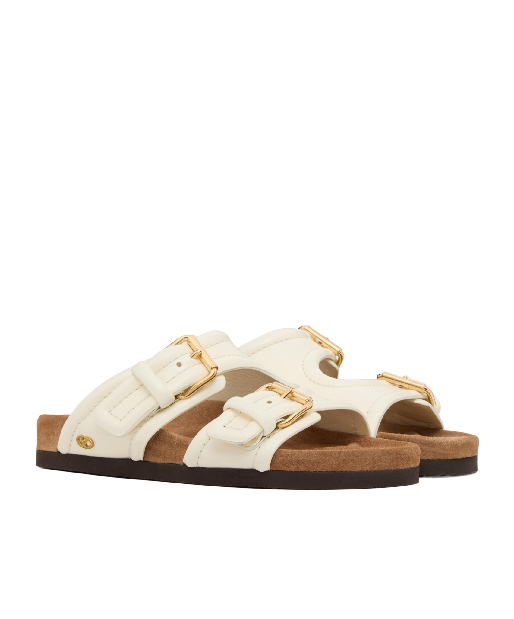 Valentino Garavani Fussfriend Calfskin Slide Sandal 30 Mm Woman Ivory 39.5 In White