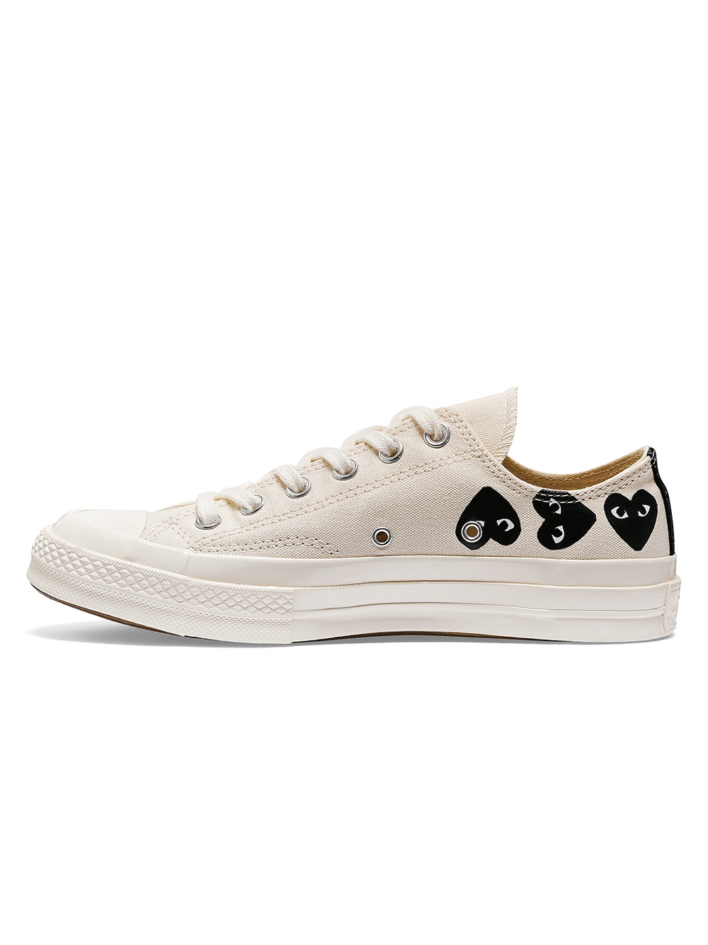 Comme Des Garçons Play X Converse Multi Hearts-print Low-top Sneakers In Nude