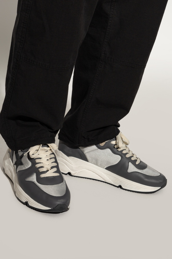 Golden Goose Men Running Sole Leather Sneakers In White