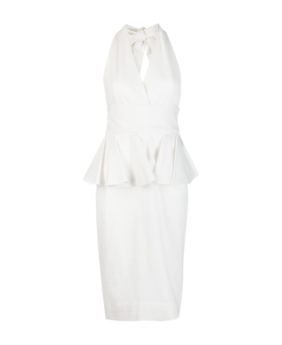 Essentiel Antwerp Dorever Peplum Midi Dress In White
