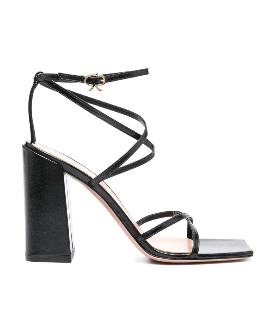 Gianvito Rossi Night Leather Heel Sandals In Black