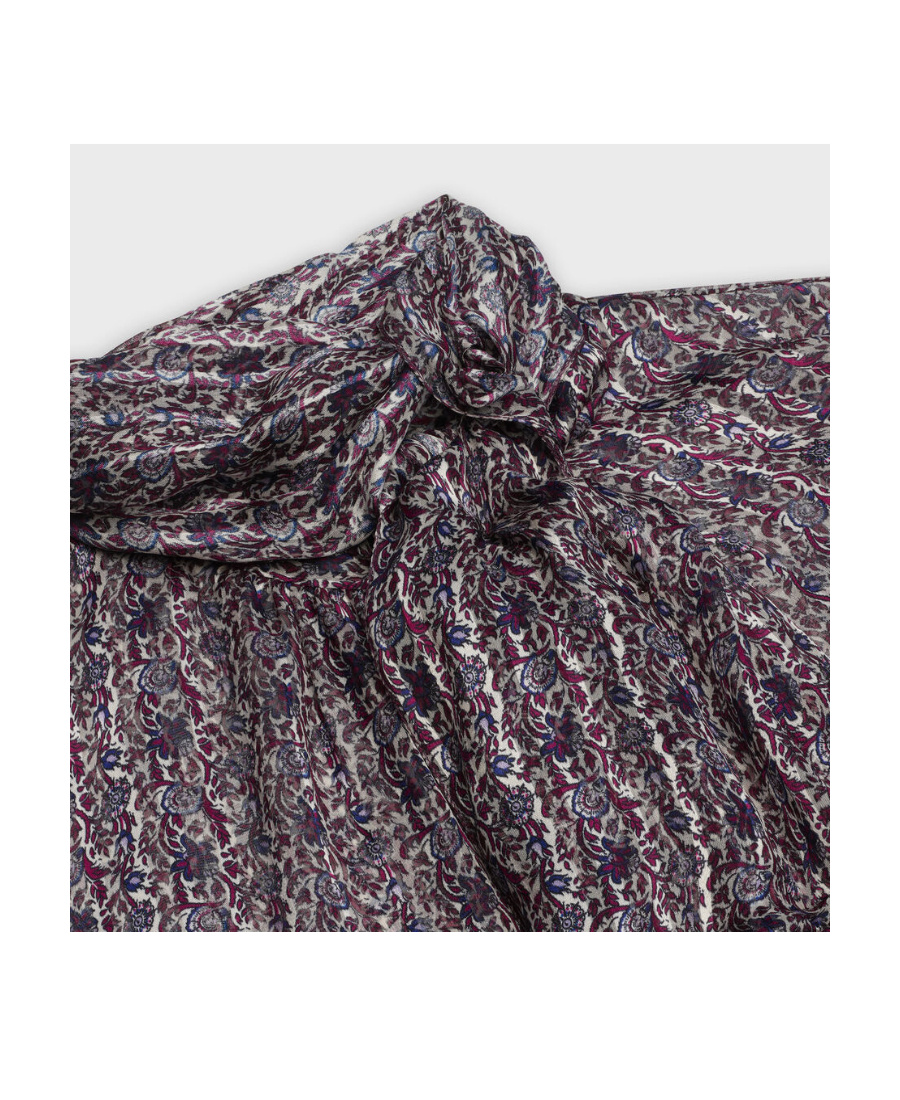 Celine Silk Printed Blouse In Blue