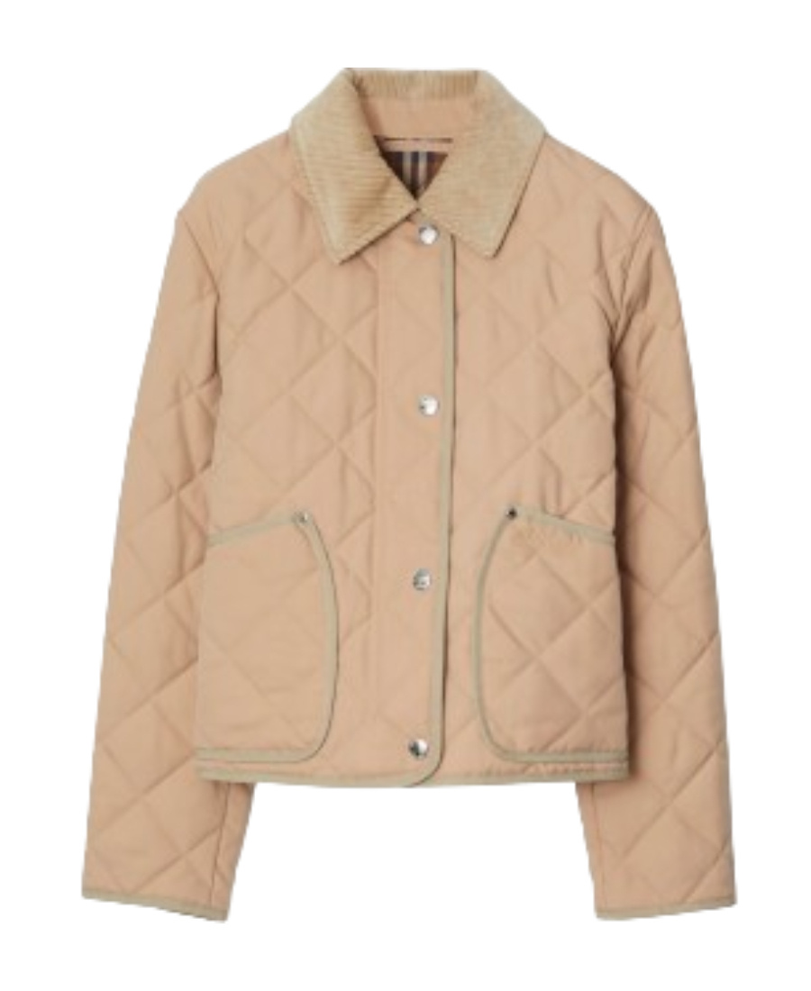 Burberry Lanford Short Quilted Nylon Jacket In Brown