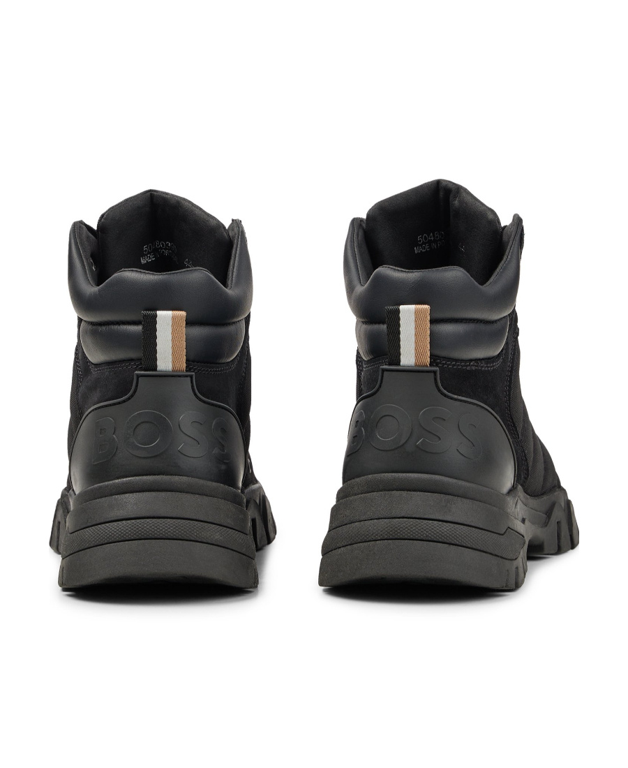 Hugo Boss Lace-up Ankle Boots In Black