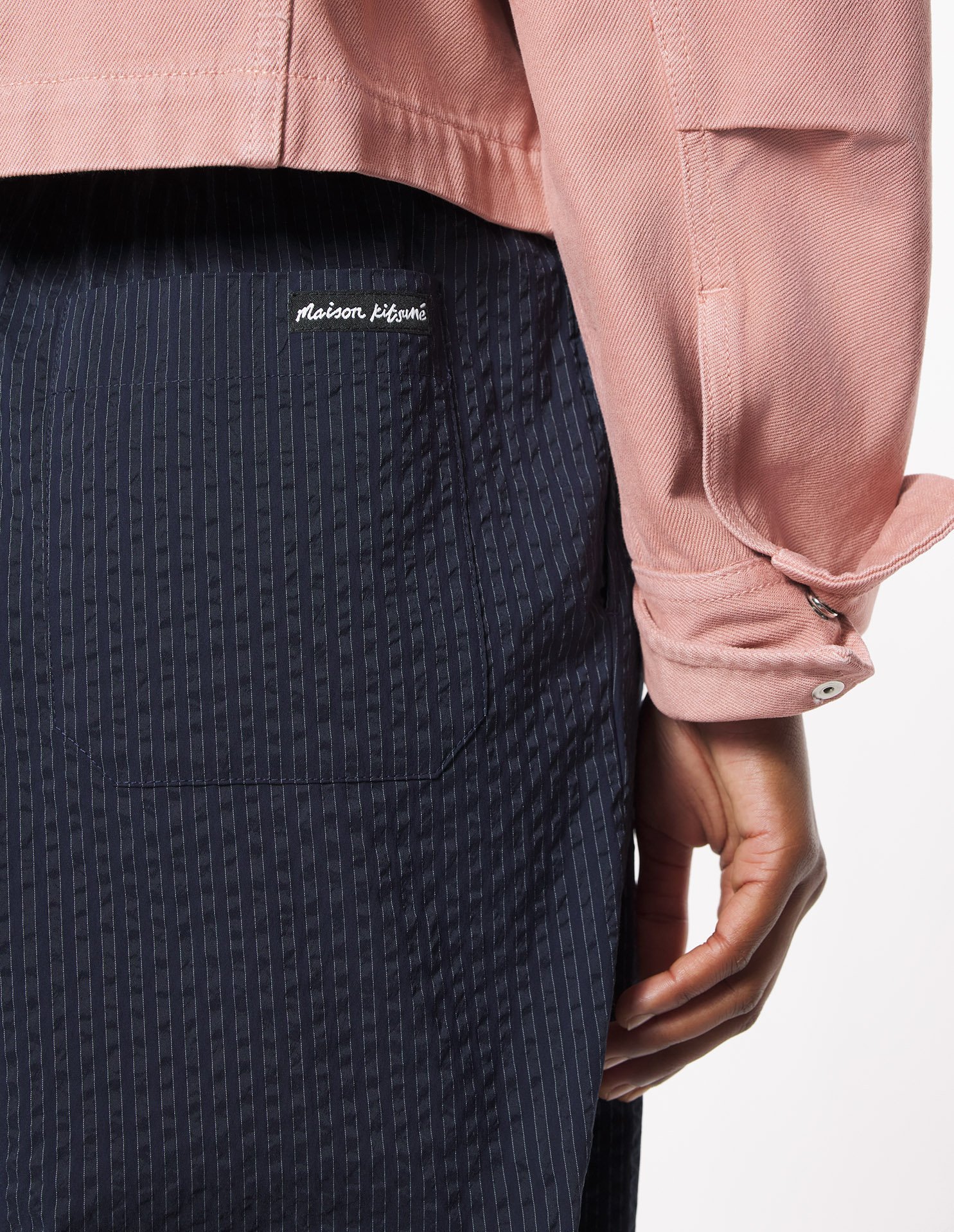 MAISON KITSUNÉ STRIPED TROUSERS