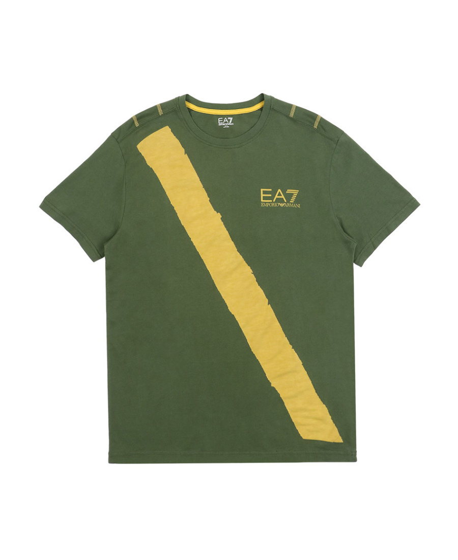 EA7 LOGO PRINTED T-SHIRT WITH ROUND NECK