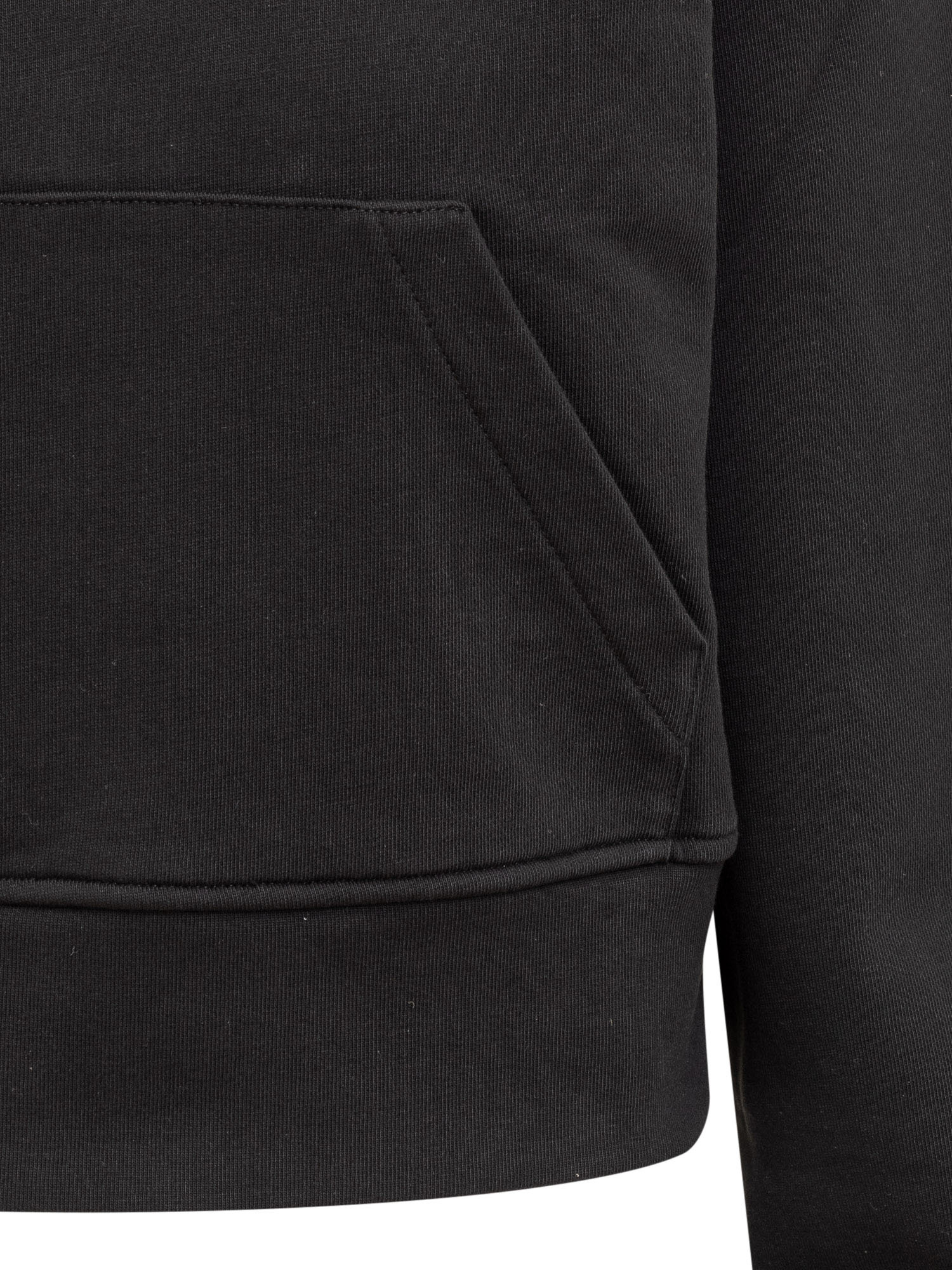 Palm Angels Cropped Black Pullover Hoodie With Front Kangaroo Pocket In Black