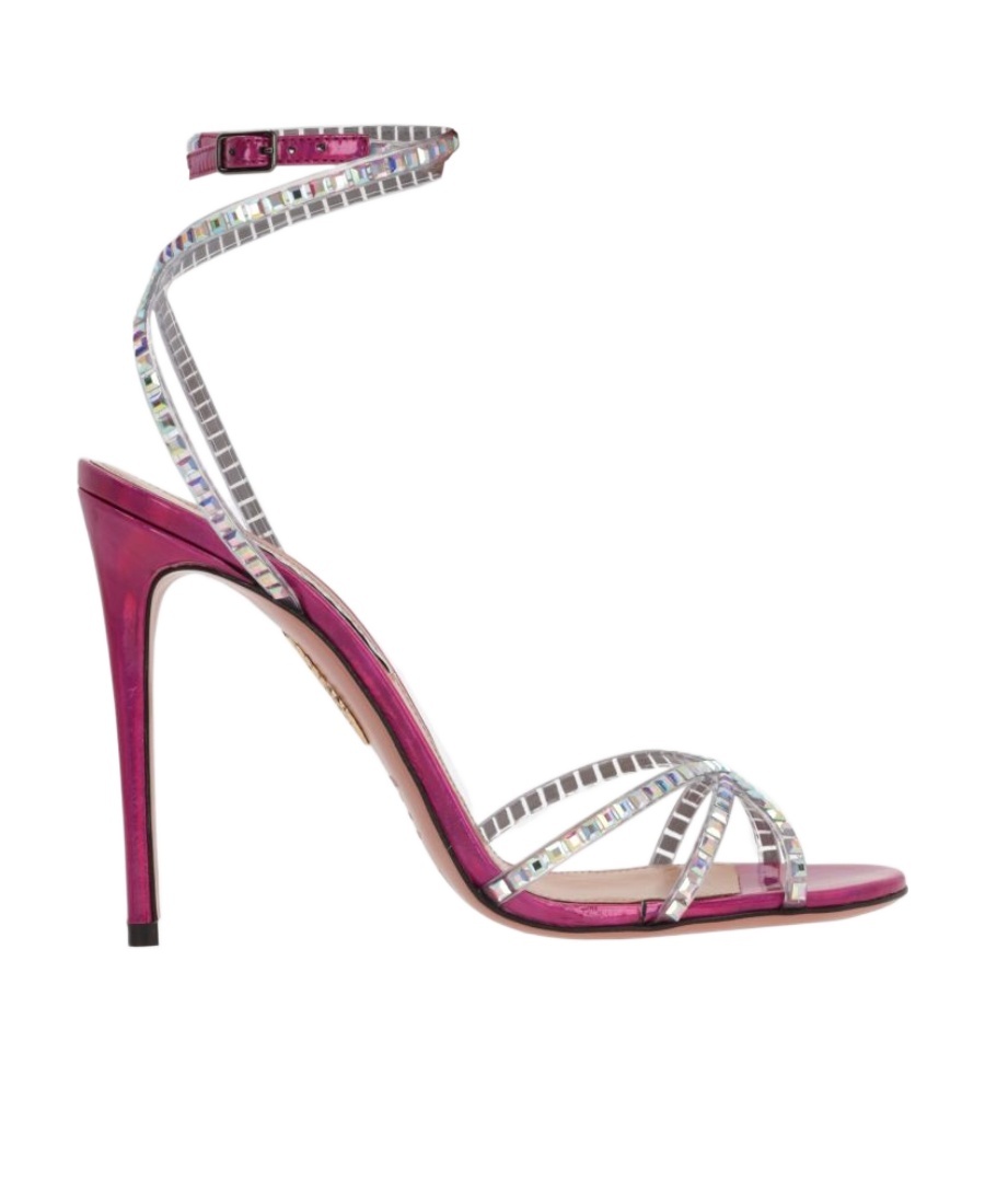 Shop Aquazzura Crystal High-heeled Sandals In White