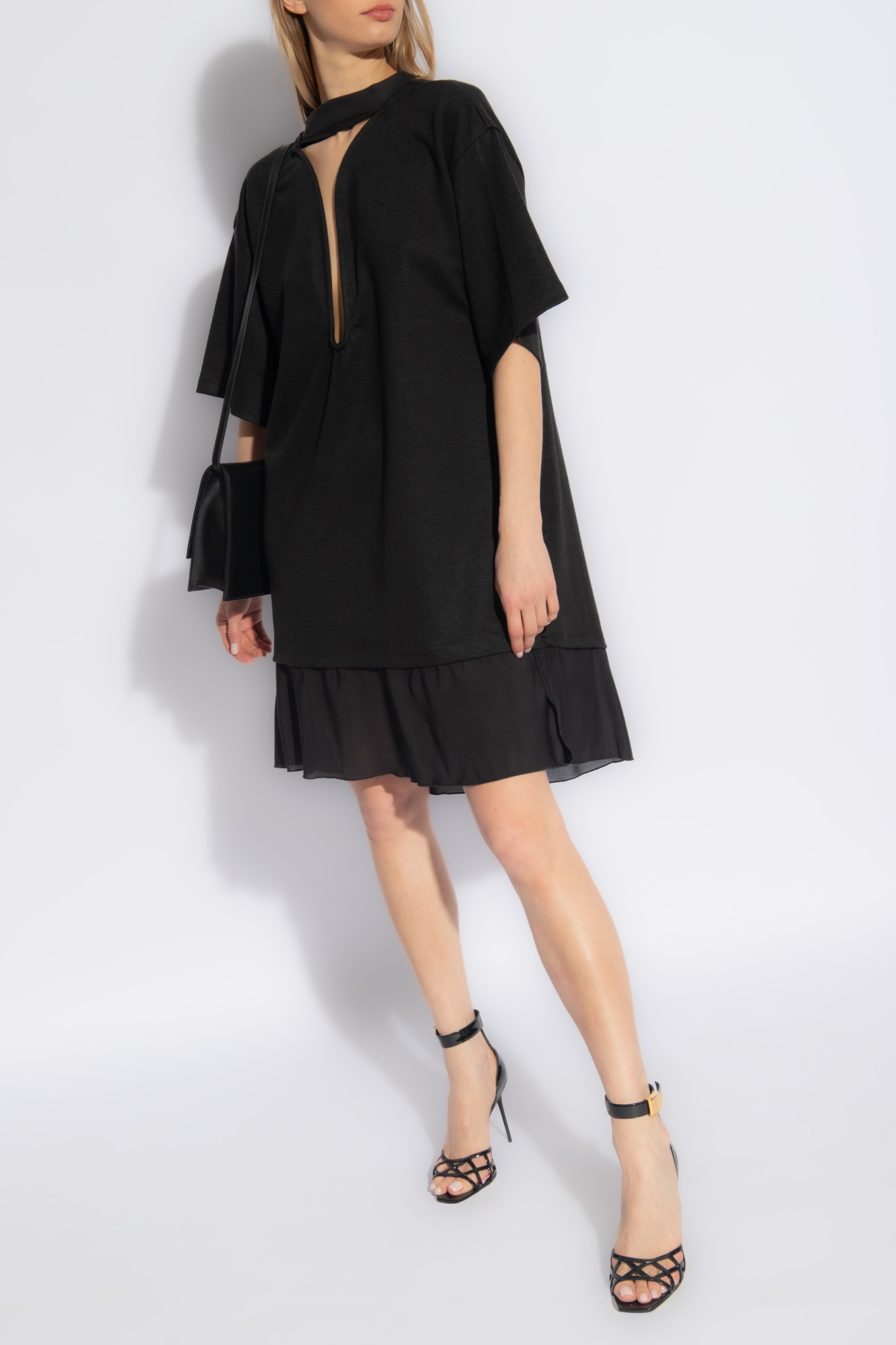 Shop Victoria Beckham Cut-out T-shirt Minidress In Black