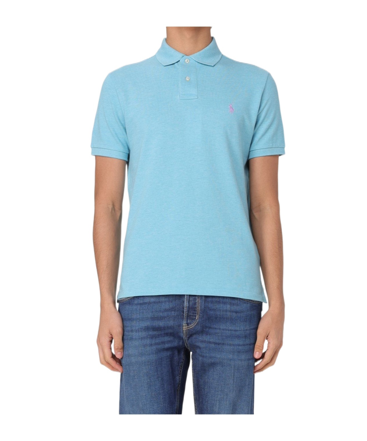 Polo Ralph Lauren Embroidered-logo Polo Shirt In Blue