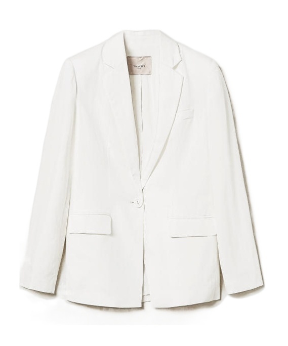 Shop Twinset Single-breasted Blazer In Snow