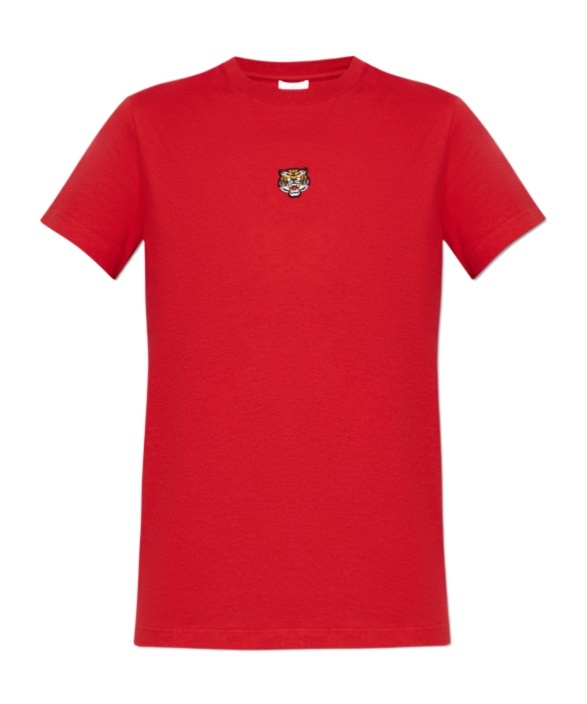 Kenzo Lucky Tiger Patch T-shirt In Red