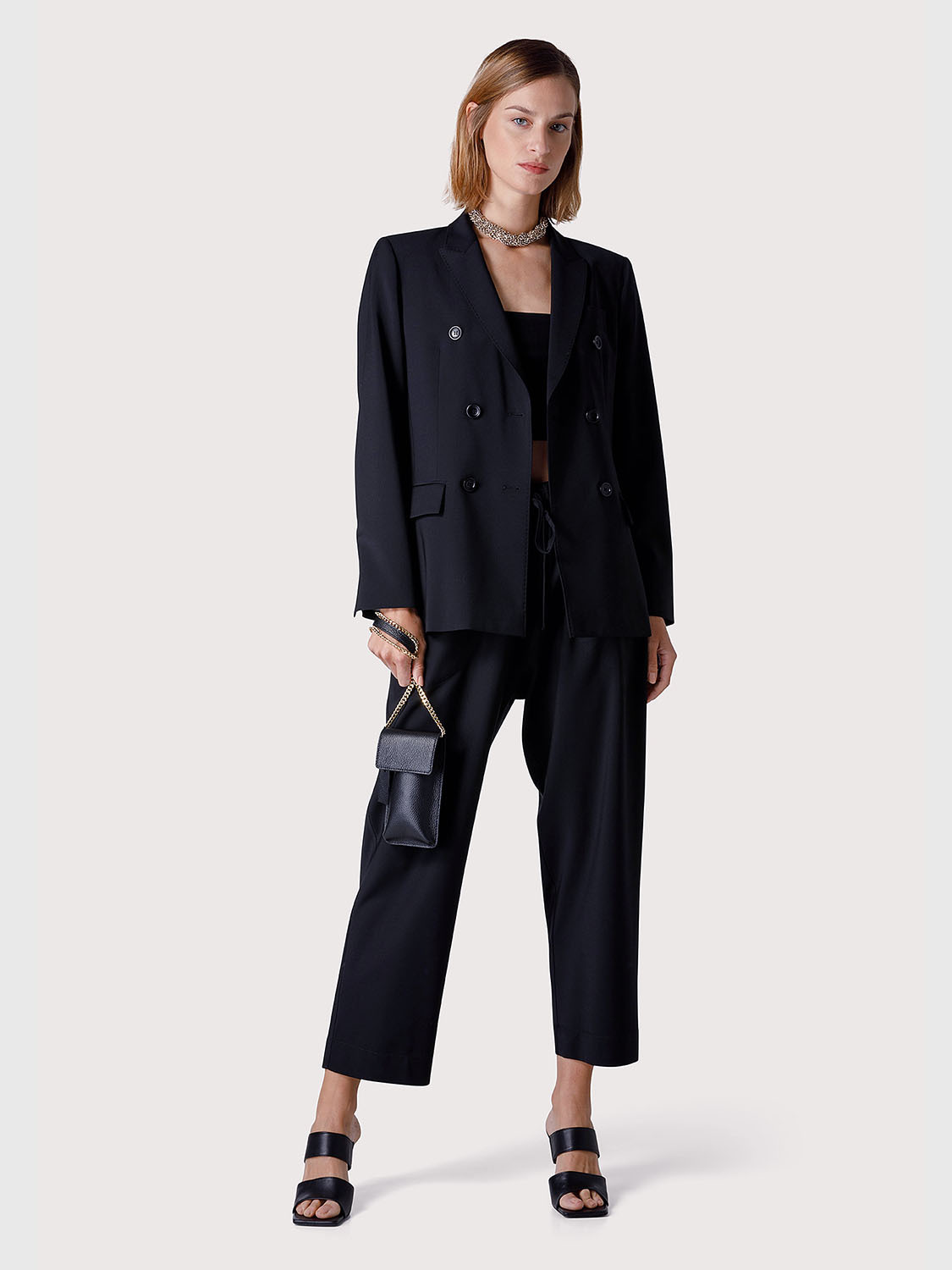 Seventy Double-breasted Blazer In Black