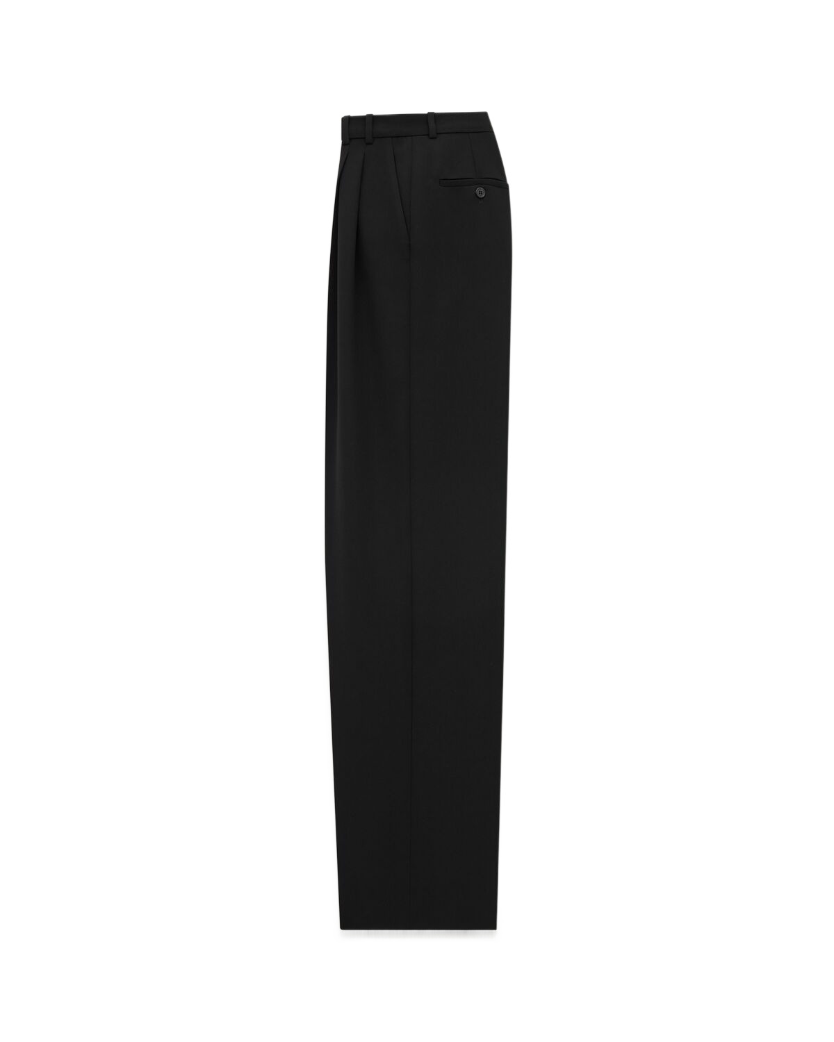 Saint Laurent Wide-leg Trousers In Grain De Poudre In Black