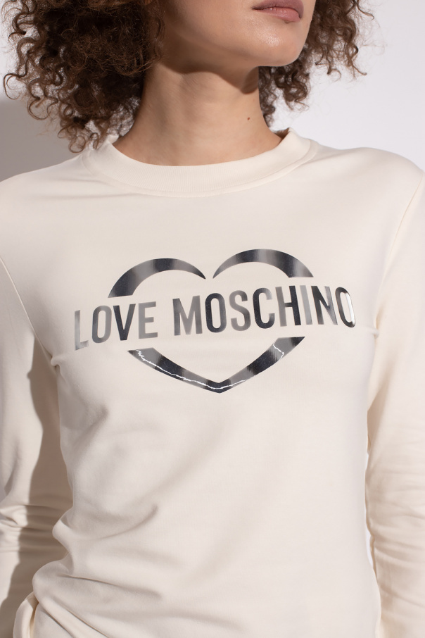Moschino Logo-print Slim Fit Sweatshirt In White
