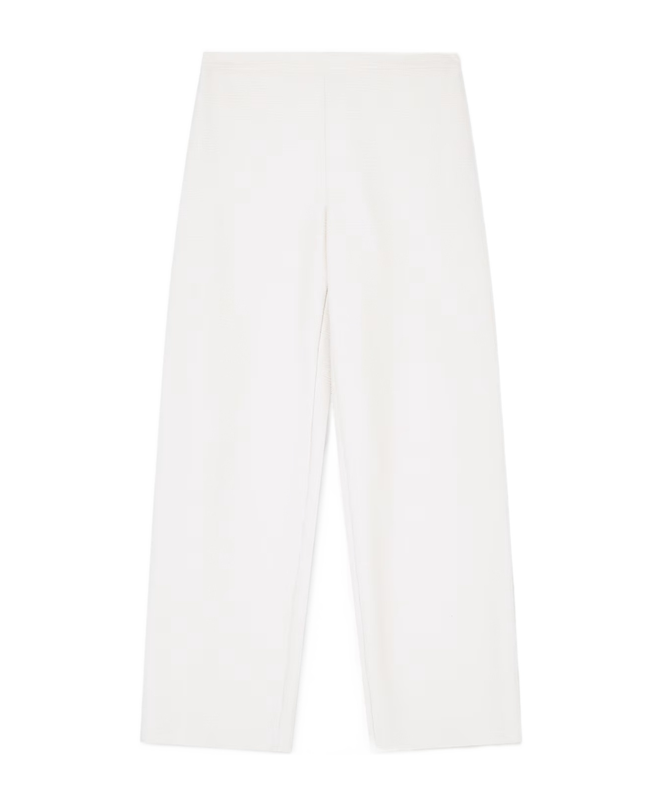 Emporio Armani Icon Trousers In Fluid Armure Fabric In White