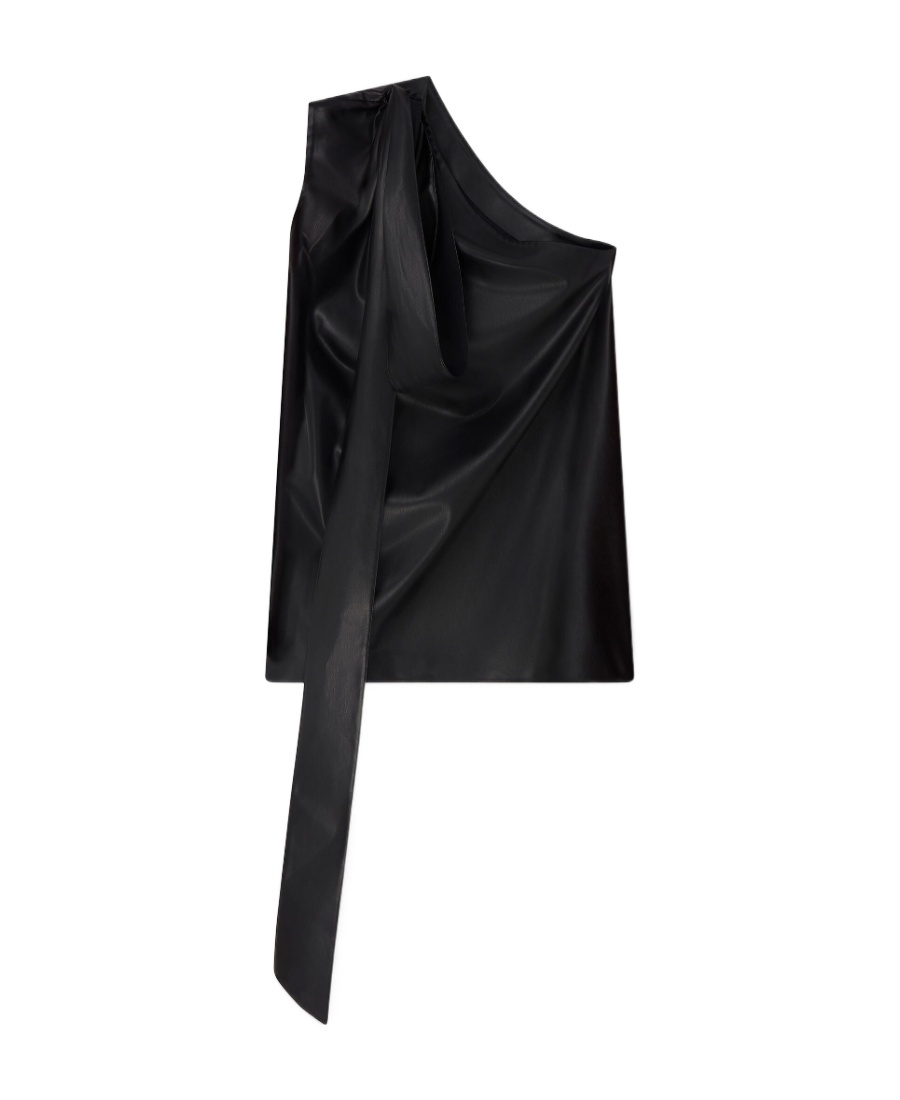 Stella Mccartney Ladies Black Scarf One-shoulder Top In Black