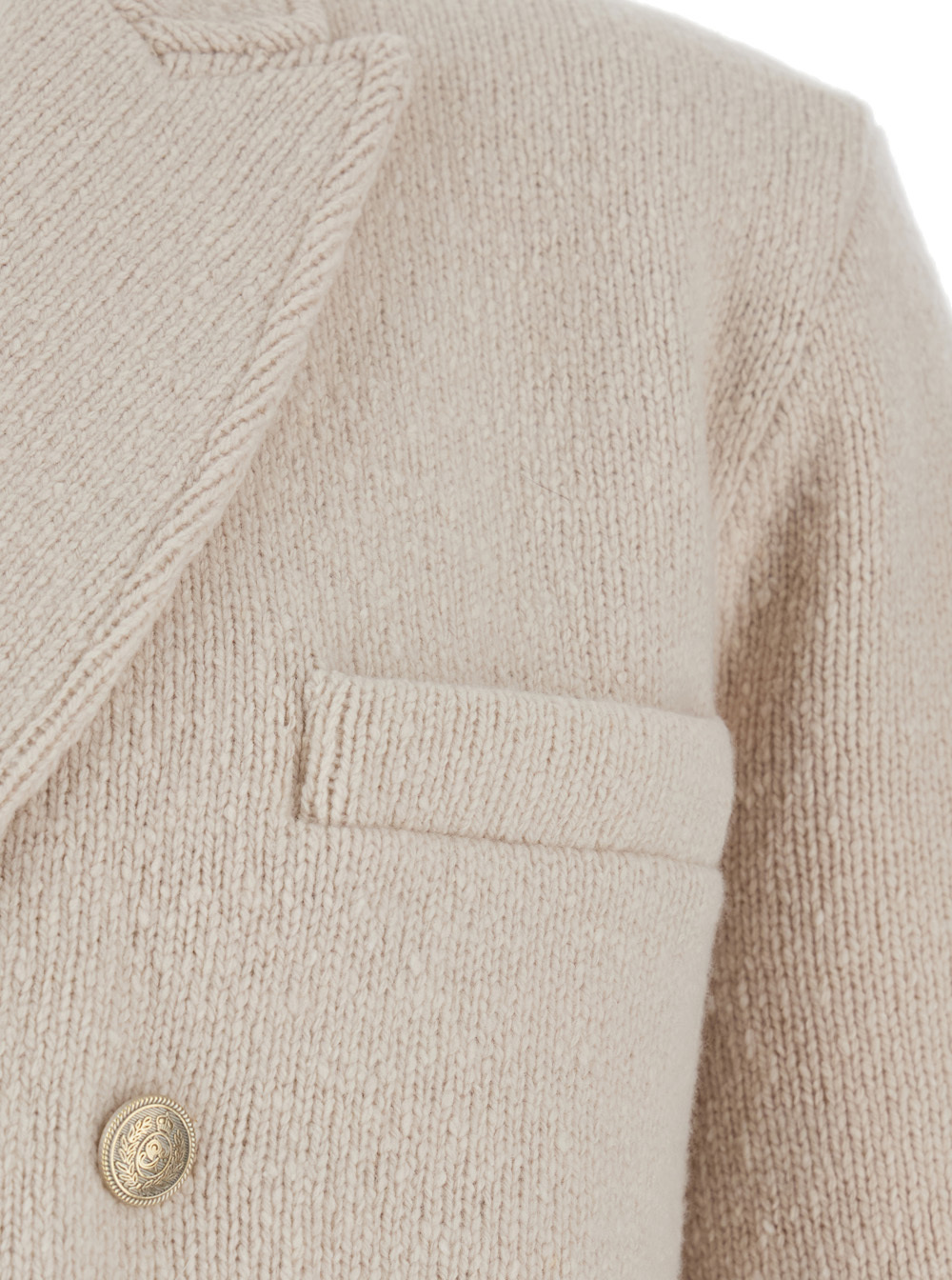 Eleventy Beige Double-breasted Jacket With Peak Revers In Wool Man In Nude