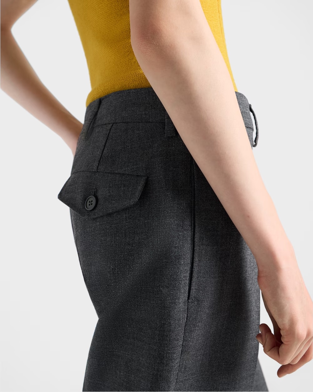 Prada Rush Stitch Pants In Gray