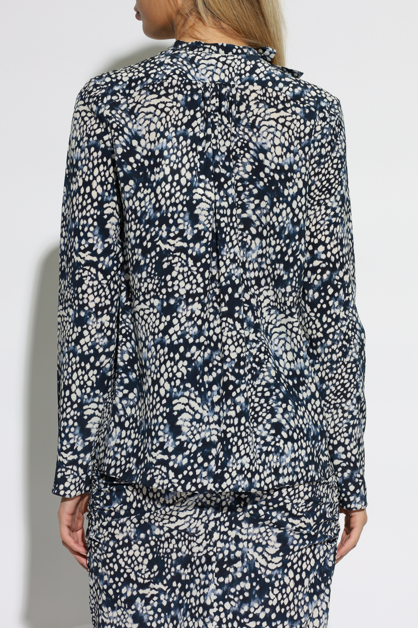 Isabel Marant Stretch Silk Utah Blouse In Gray