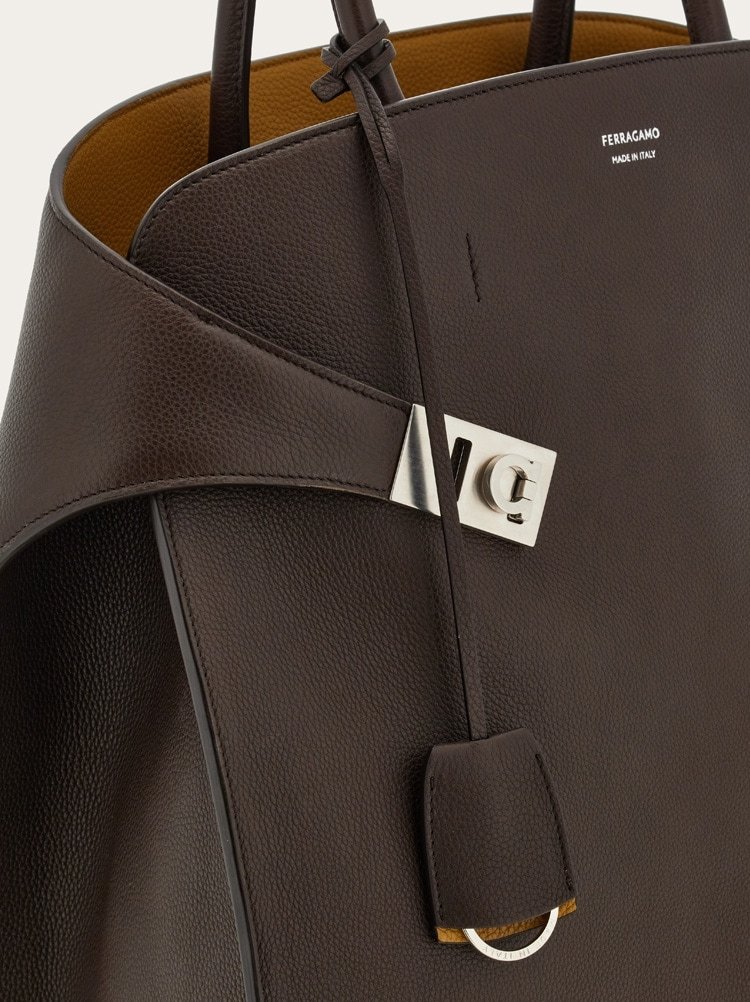 Ferragamo Hug Tote Bag In Brown