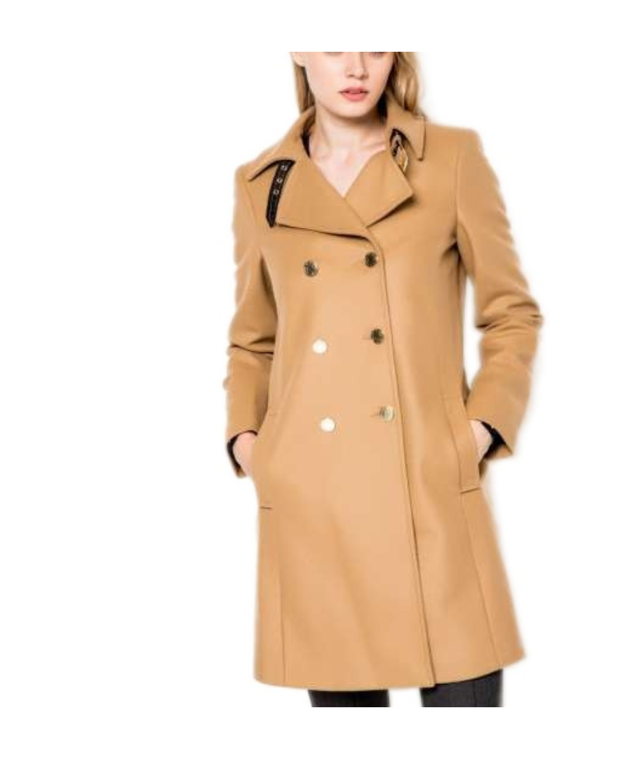 Armani Jeans Double-breasted Trench Coat In Nude