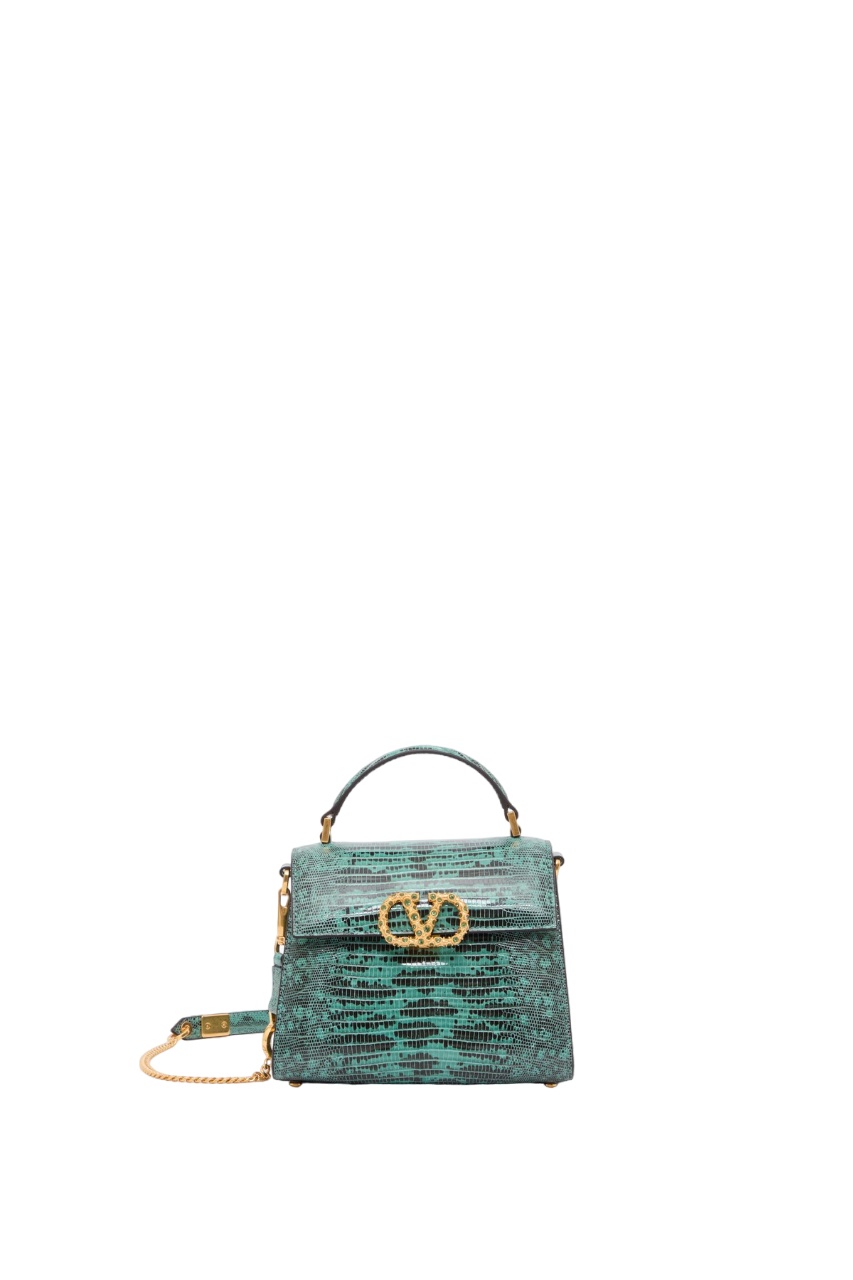 Valentino Mini Vsling Handbag In Ice Green/erinite