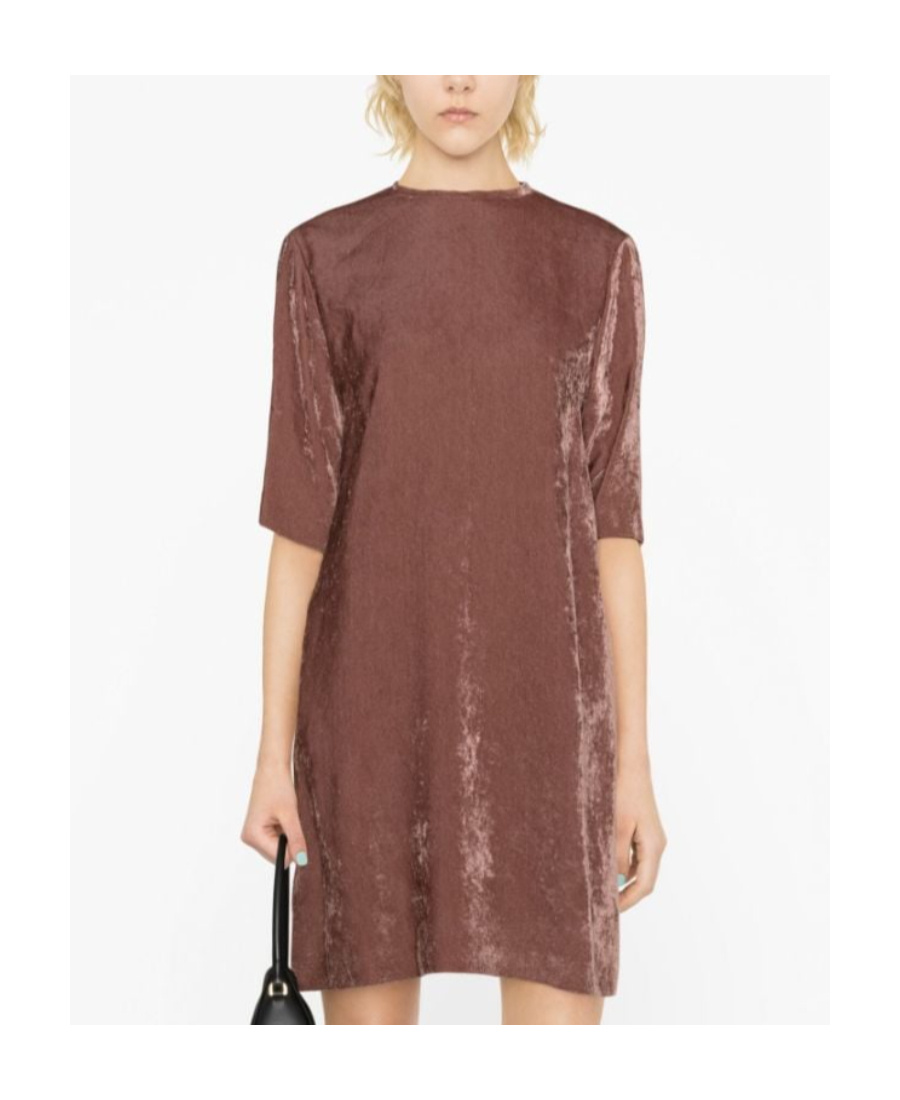 Fabiana Filippi Round Neck Dress In Brown