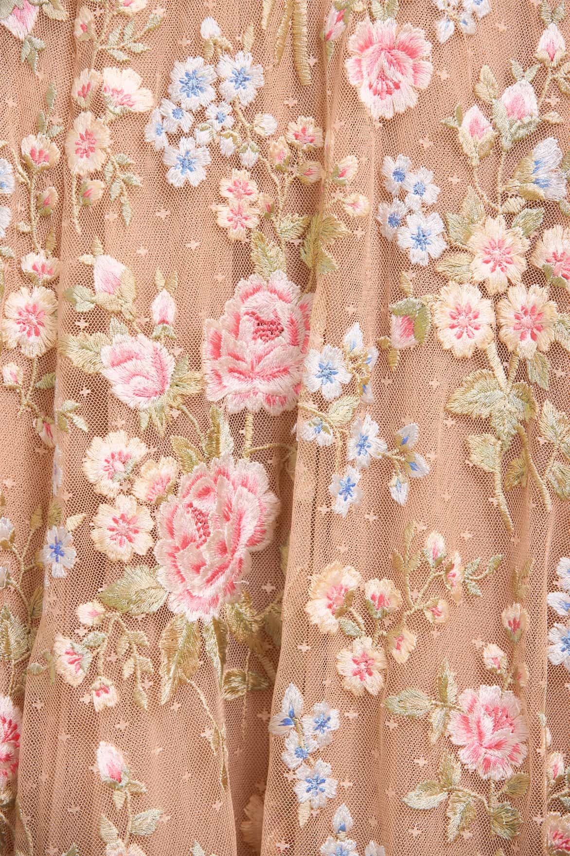 Needle & Thread Antoinettes Embroidered-sequins Ruffled Midi Dress In Neutral