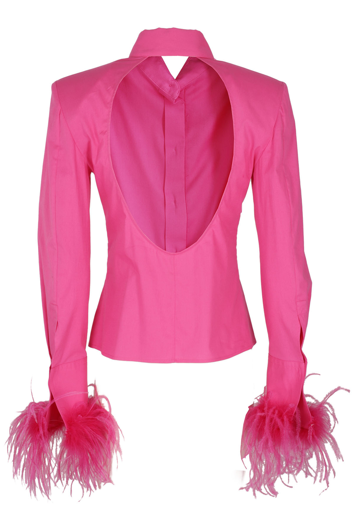 Giuseppe Di Morabito Fuchsia Poplin Shirt With Cut-out Details In Pink