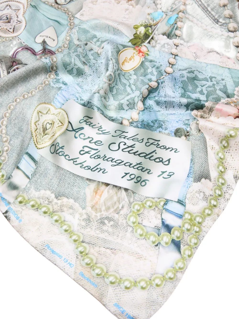 Acne Studios Patchwork Pearl Scarf In White