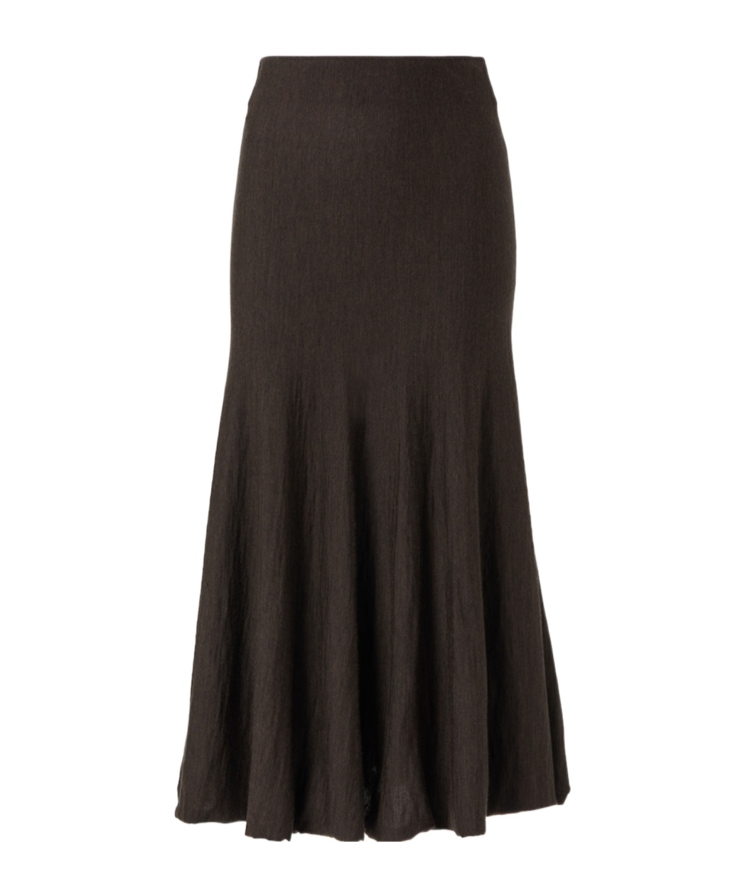Khaite Mayu Fine Wool Blend Knit Midi Skirt In Brown