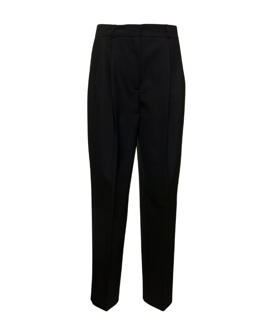 Totême Low-waist Tailored Wool Blend Pants In Black